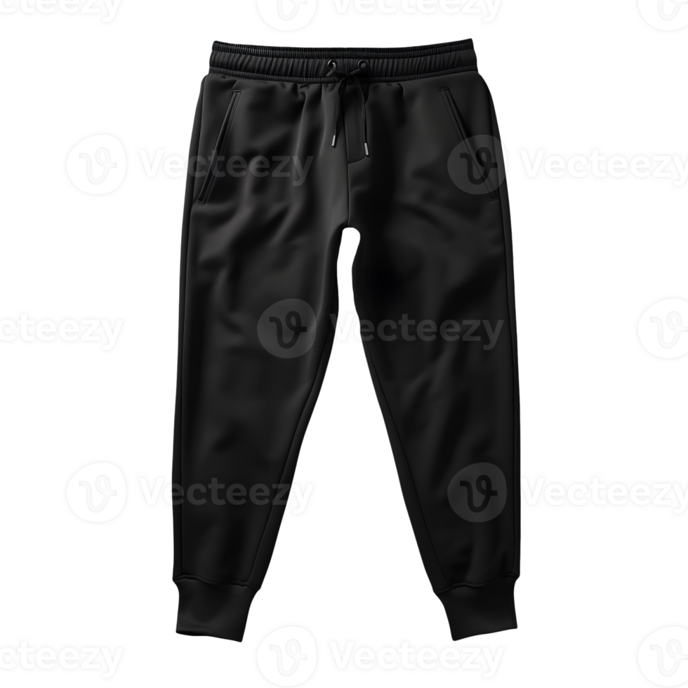 AI generated Black fabric pants without background. Ready for mockup png