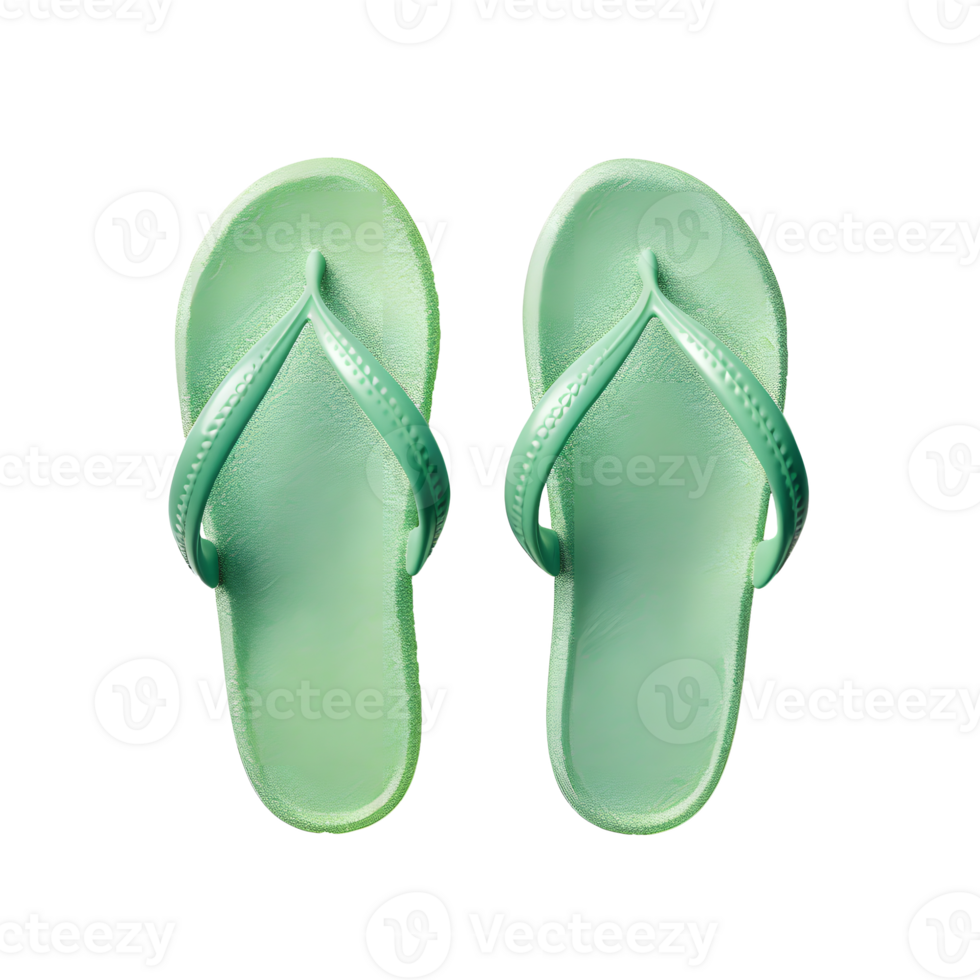 AI generated Colored beach flip flops without background png