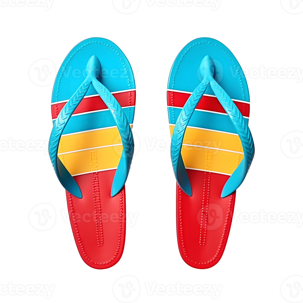 ai generiert farbig Strand Flip Flops ohne Hintergrund png