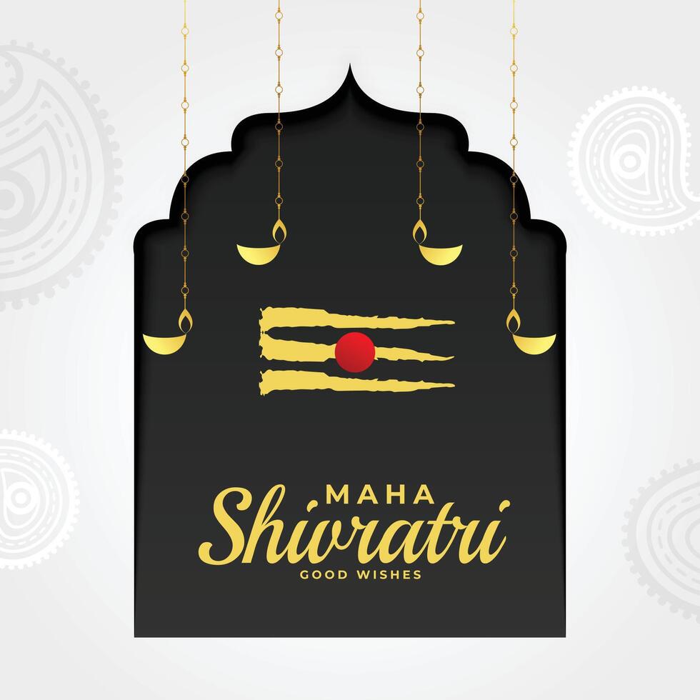 indian festival maha shivratri greeting with mahadev tilak vector