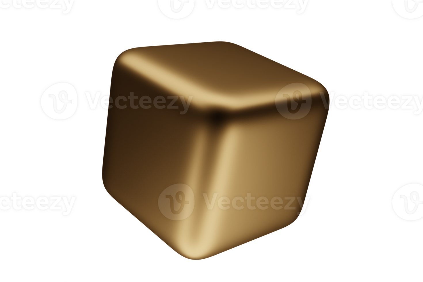 Gold glossy geometric abstract shape png