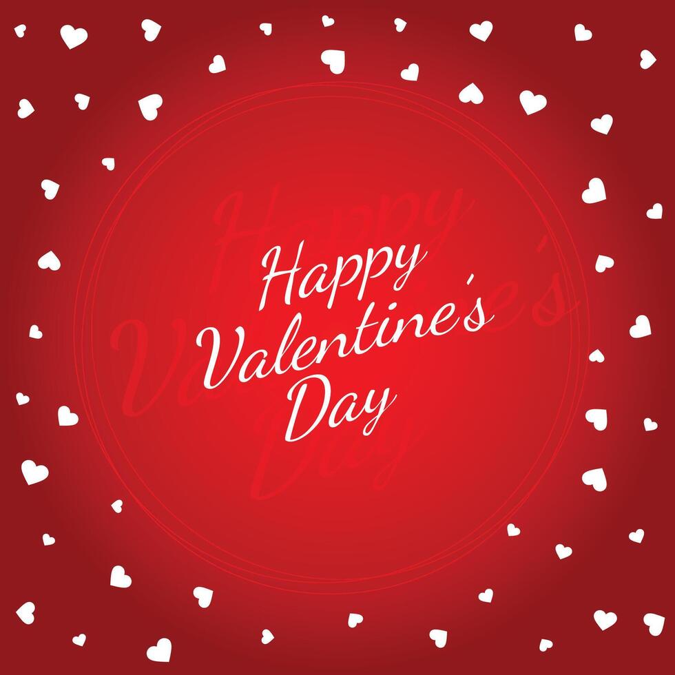 Happy red valentines day fram hearts background abstract design illustration vector