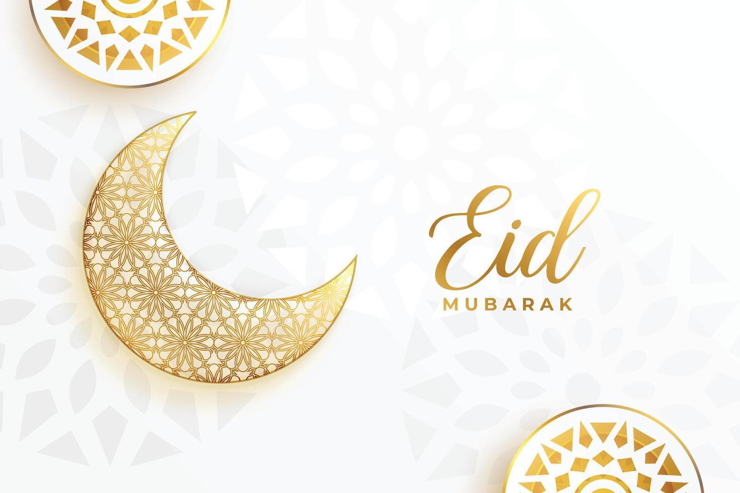 eid mubarak event card with elegant golden moon vector