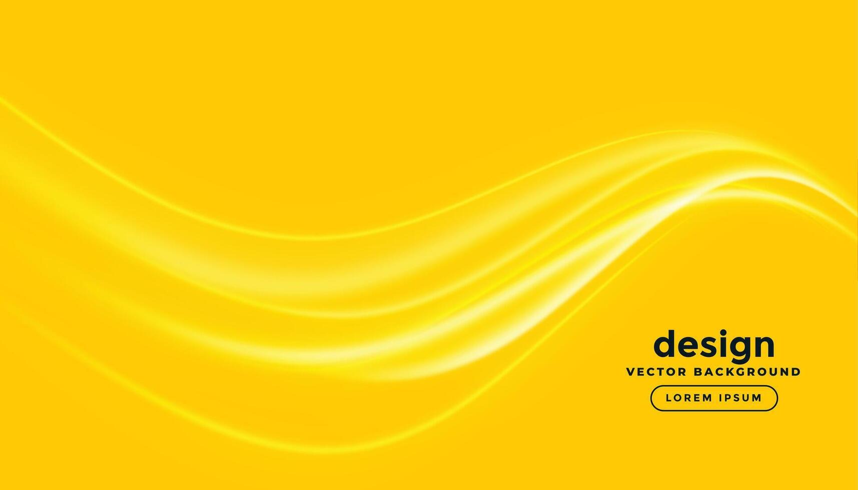 bright yellow background with wavy glowing lines vector