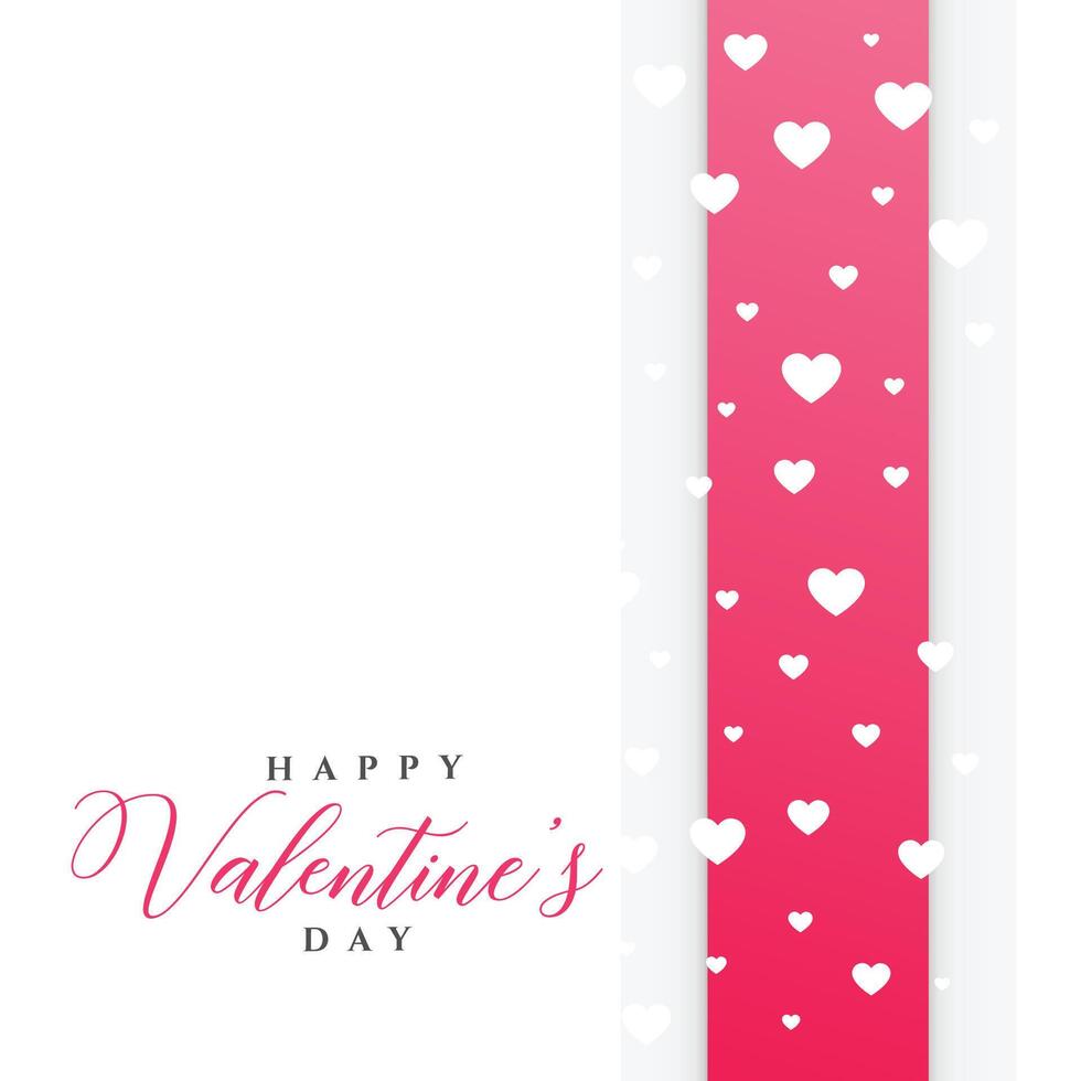 clean valentine's day greeting template with hearts vector