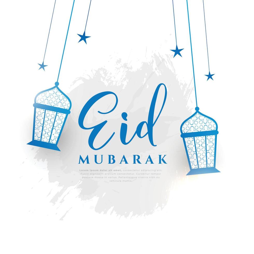 cepillo carrera estilo eid Mubarak antecedentes con colgando lámpara diseño vector