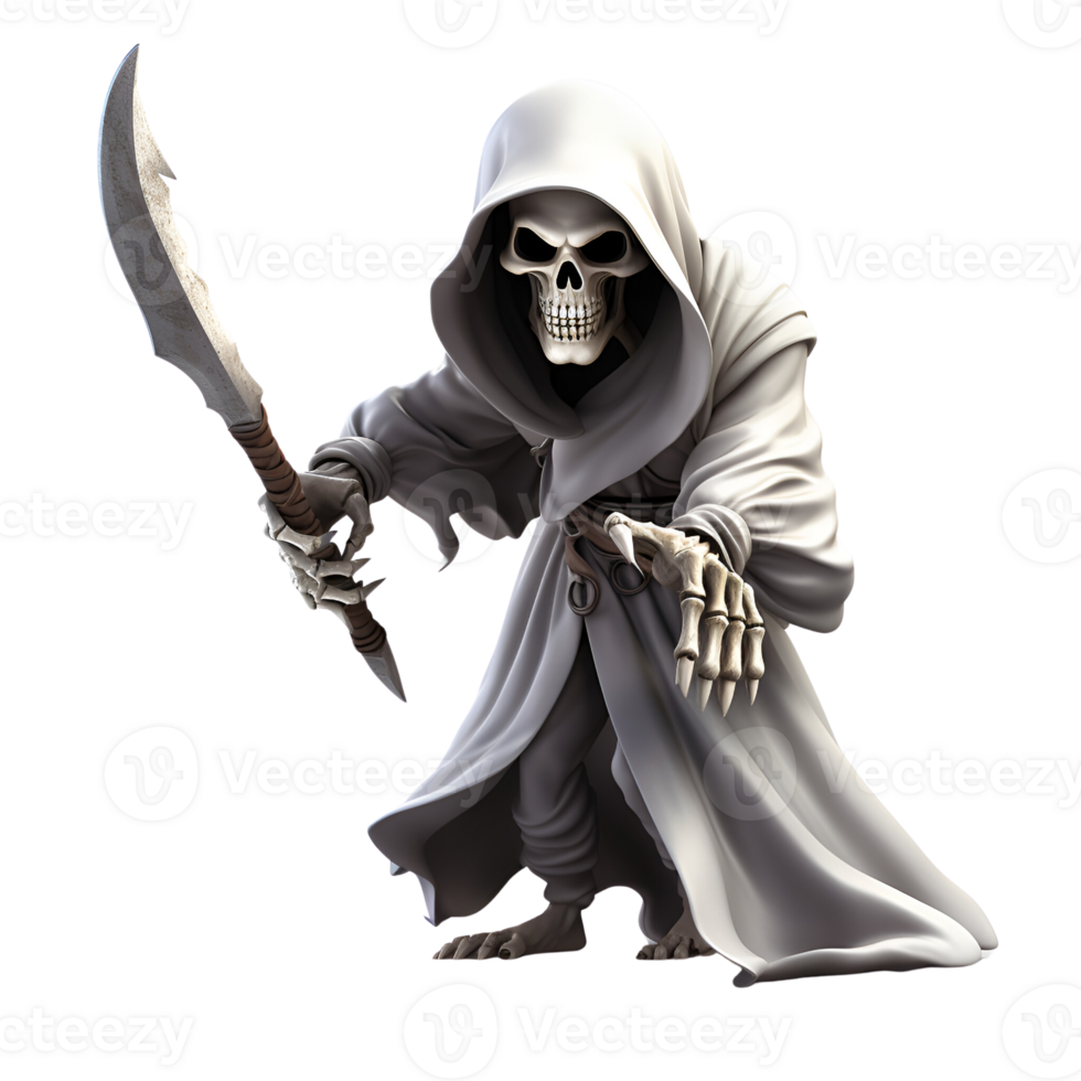 AI generated Cartoon Style Death The Rim Reaper Logo Illustration No Background Perfect for Print on Demand png