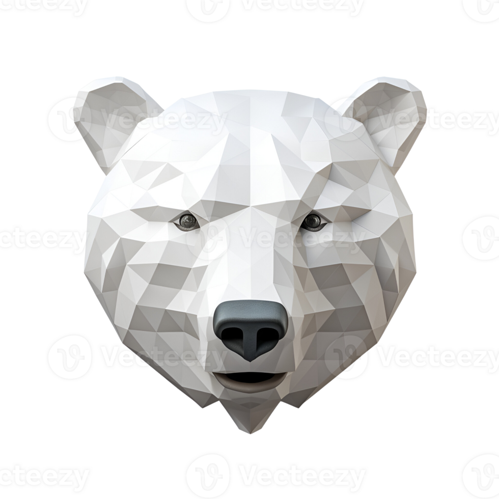 AI generated 3D Cartoon Polar Bear Logo Illustration No Background Perfect for Print on Demand png
