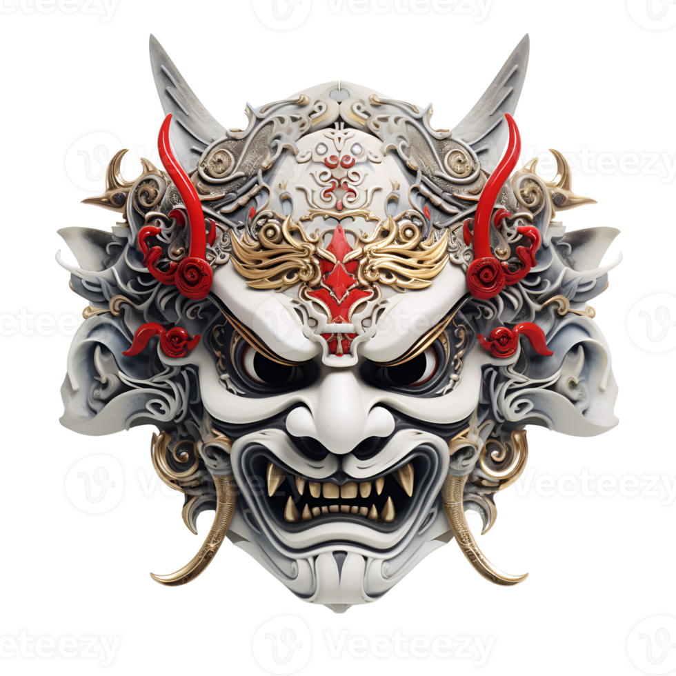 AI generated Japanese Samurai Mask No Background png