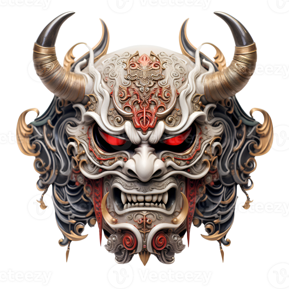 AI generated Japanese Samurai Mask No Background png