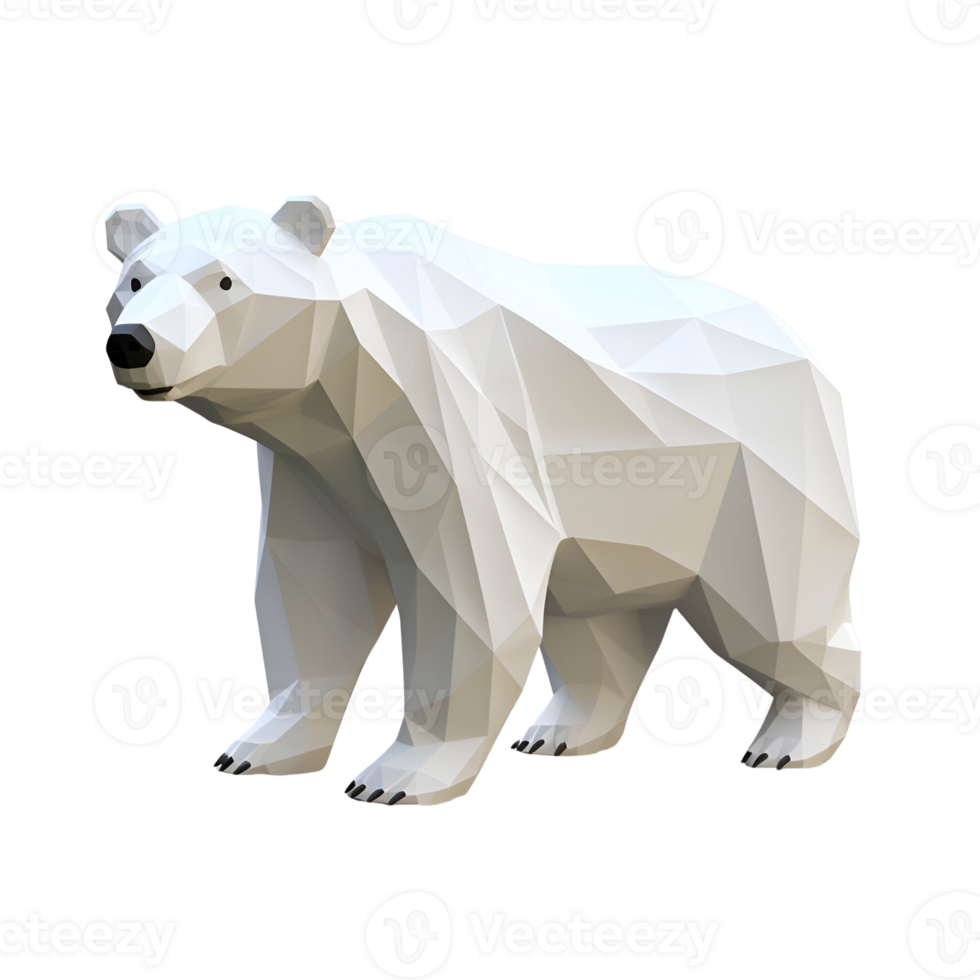AI generated 3D Cartoon Polar Bear Logo Illustration No Background Perfect for Print on Demand png
