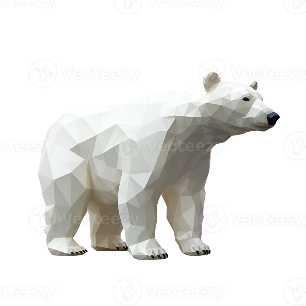 AI generated 3D Cartoon Polar Bear Logo Illustration No Background Perfect for Print on Demand png
