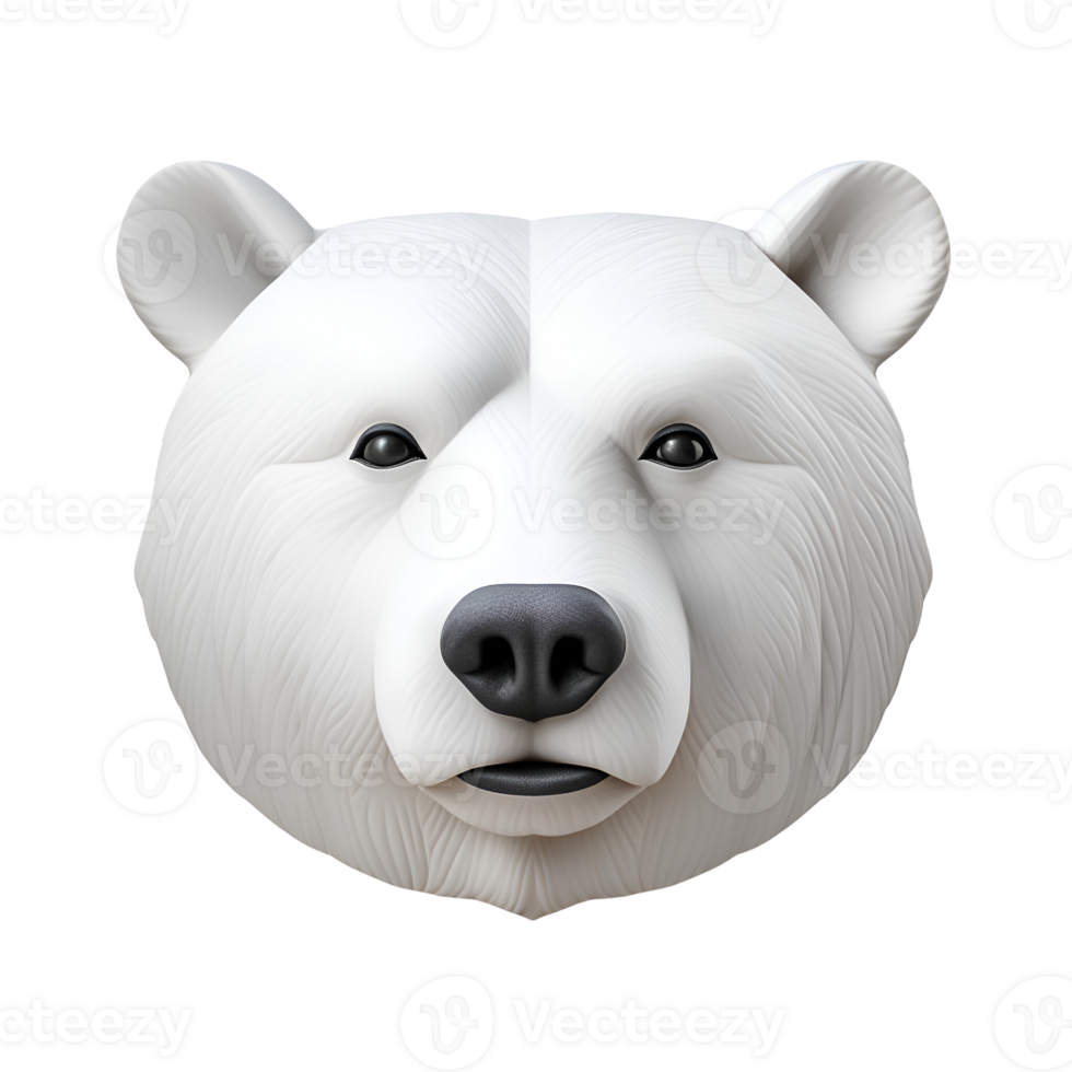 AI generated 3D Cartoon Polar Bear Logo Illustration No Background Perfect for Print on Demand png