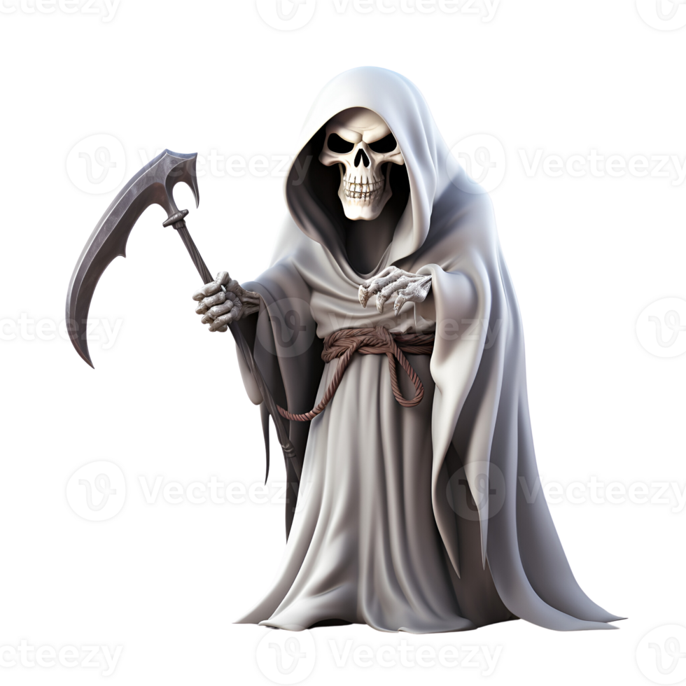AI generated Cartoon Style Death The Rim Reaper Logo Illustration No Background Perfect for Print on Demand png