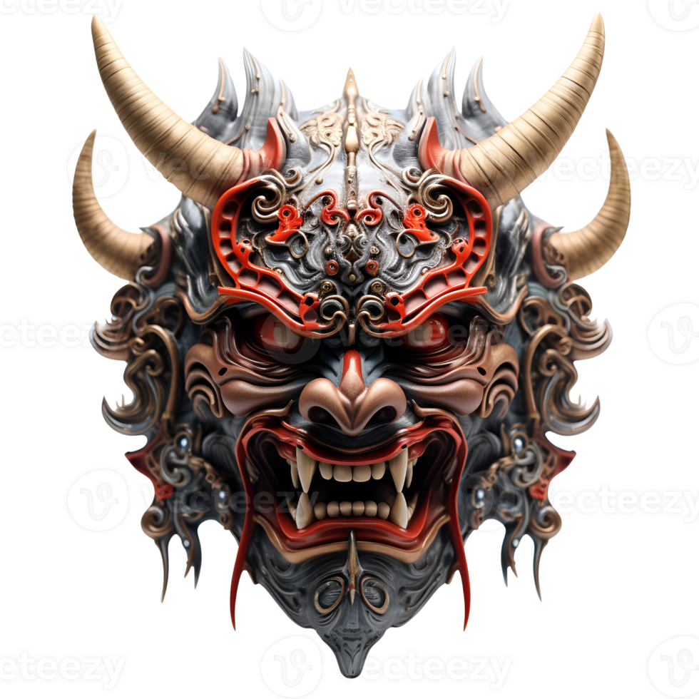 ai gegenereerd Japans samurai masker Nee achtergrond png