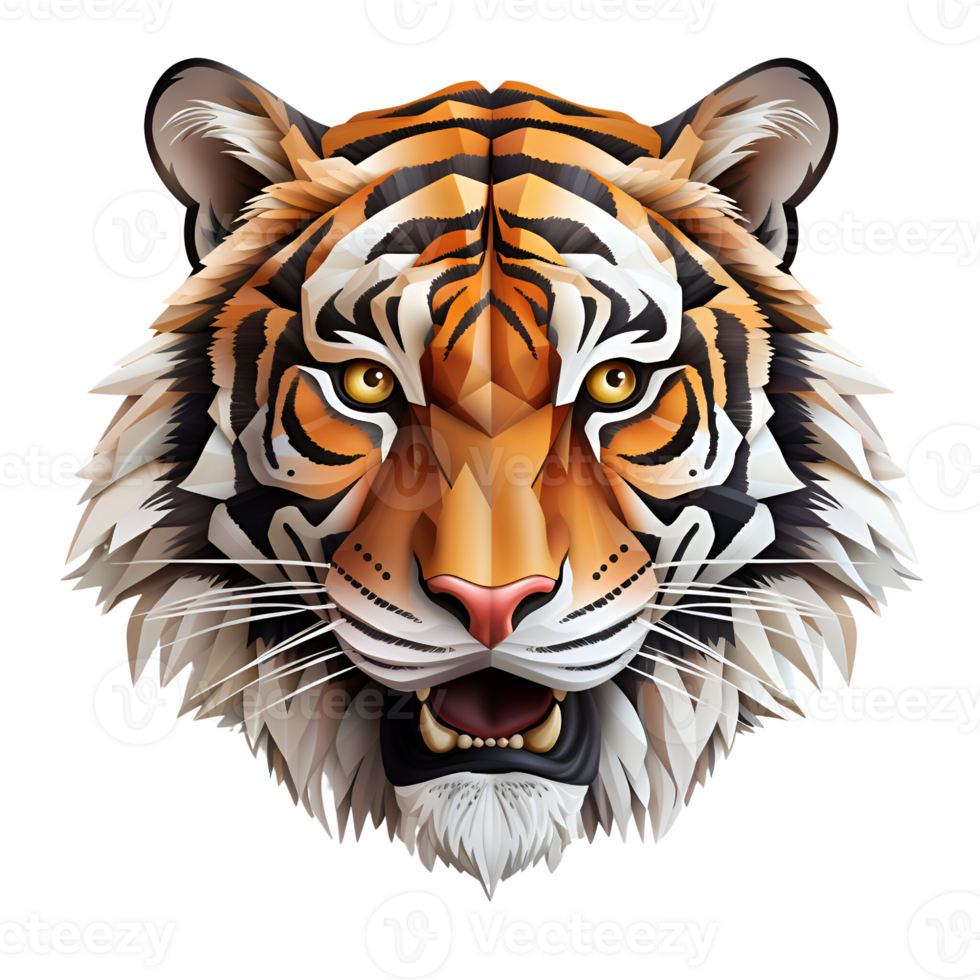 ai generiert 3d Karikatur künstlerisch Stil Tiger Baby Tiger süß Tiger Logo Illustration Gemälde Zeichnung Nein Hintergrund png