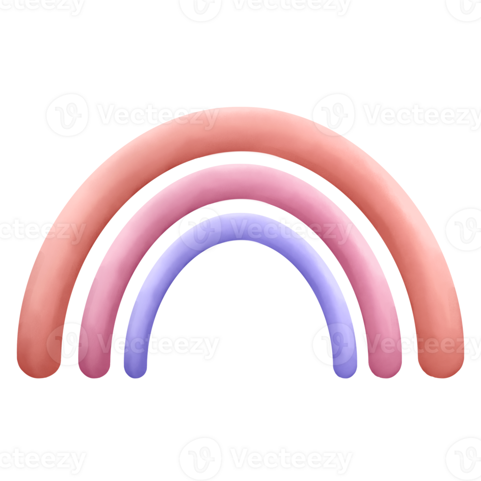 Rainbow with two different colors on it png