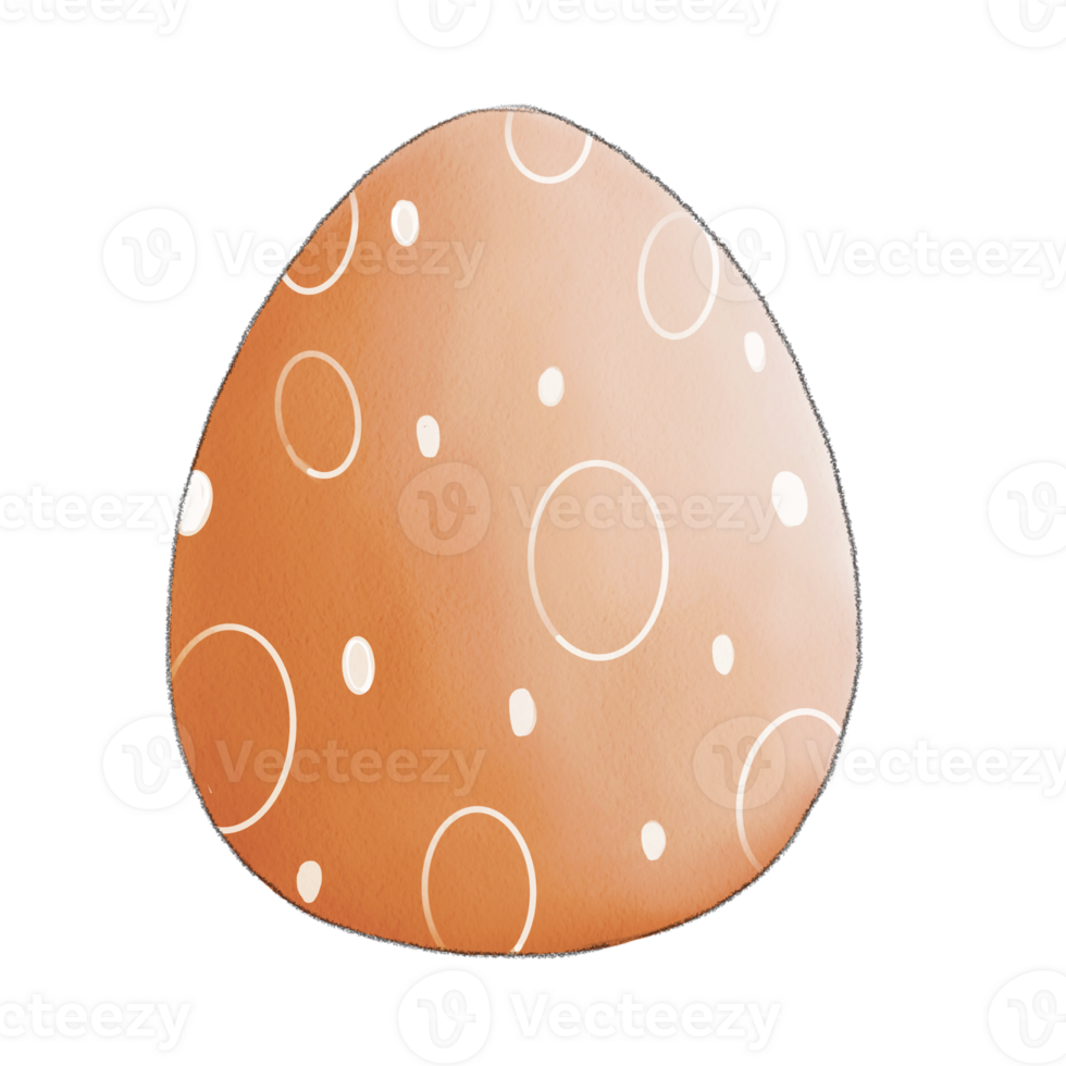 Easter orange egg with white polka dots on it png