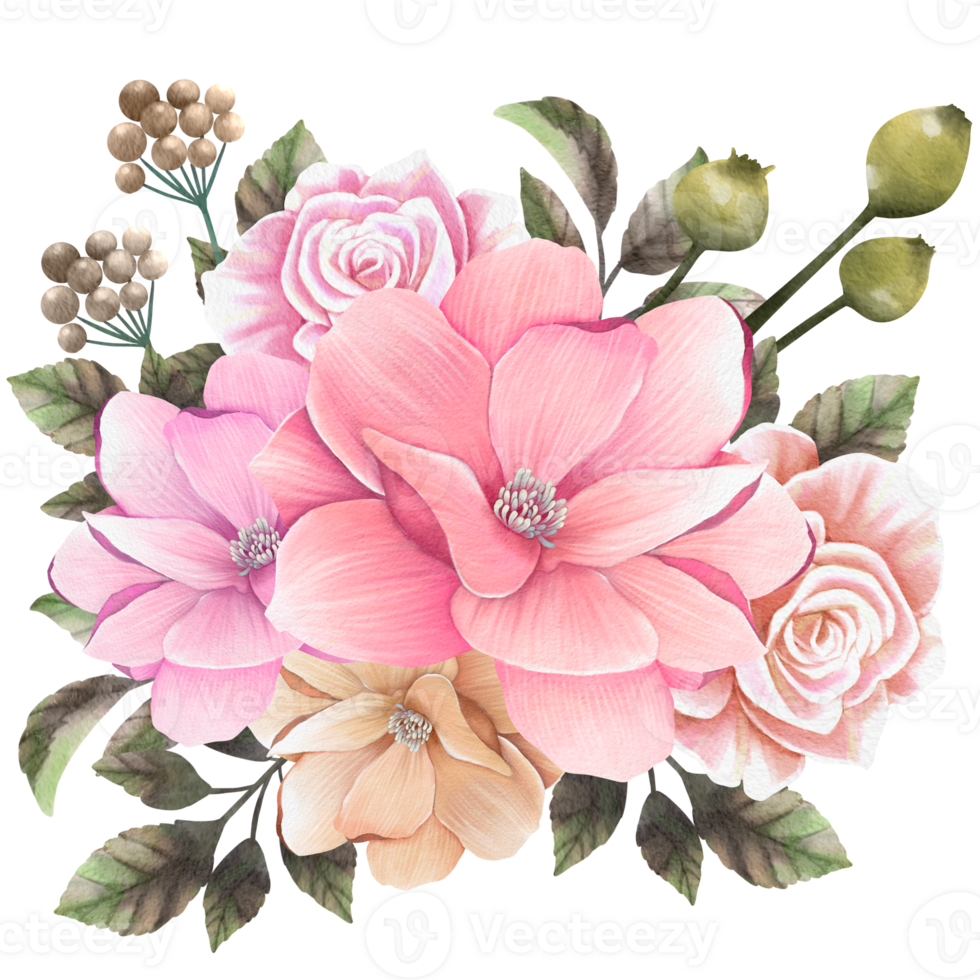 watercolor flowers on transparent background png