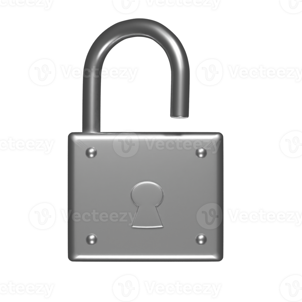 låsa ikon 3d framställa illustration png