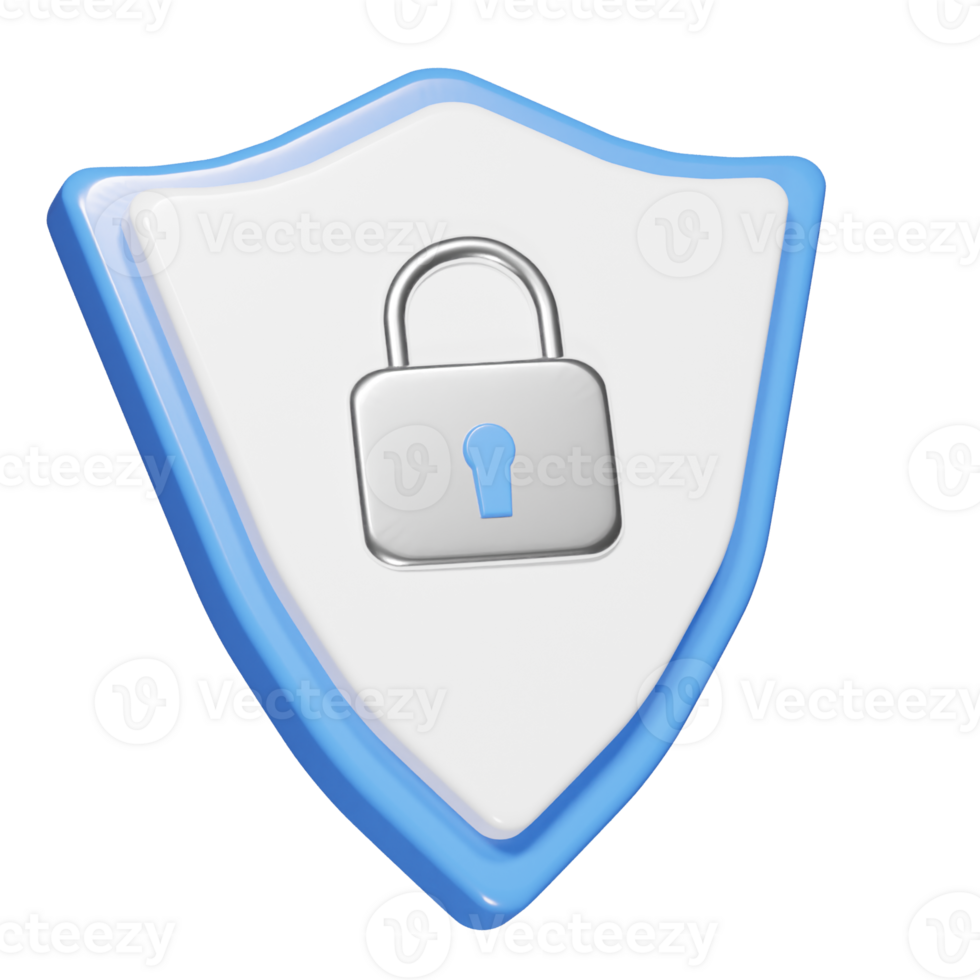 Lock icon 3d render illustration png