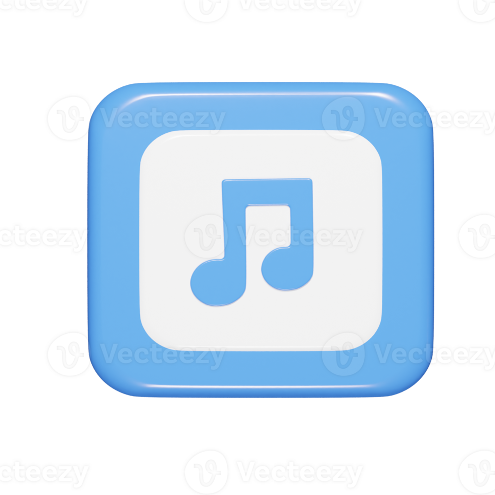 Music icon 3d render illustration png