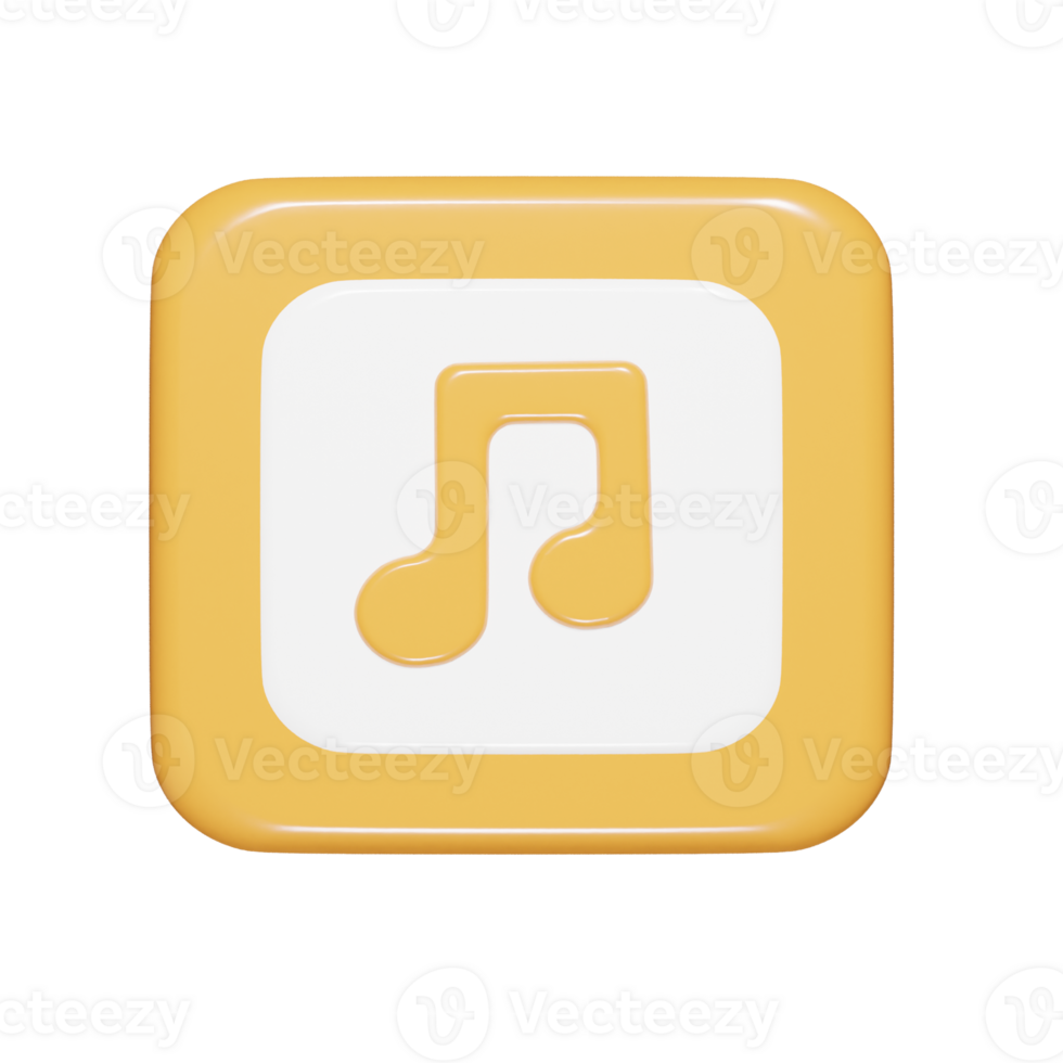 Music icon 3d render illustration png