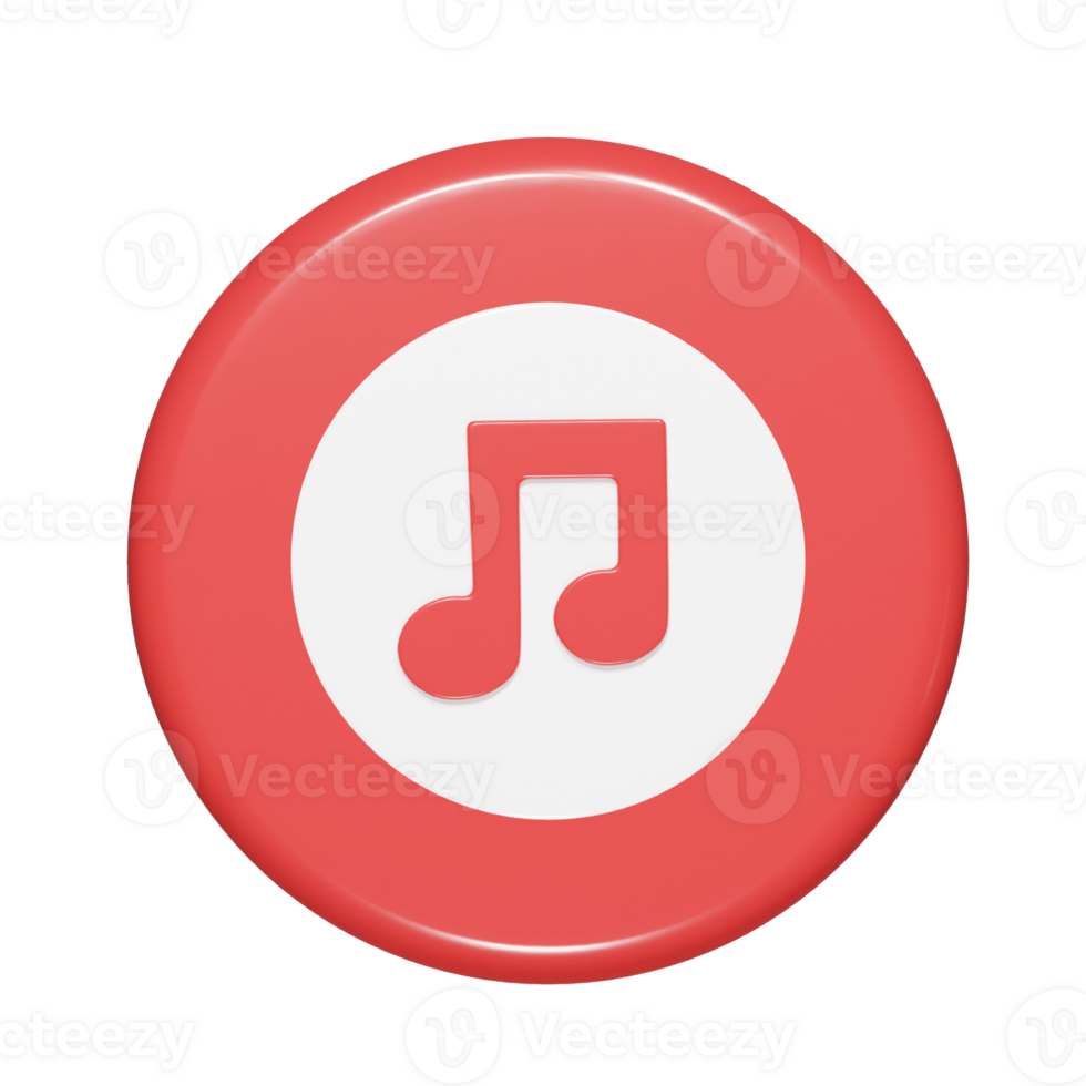 Music icon 3d render illustration png