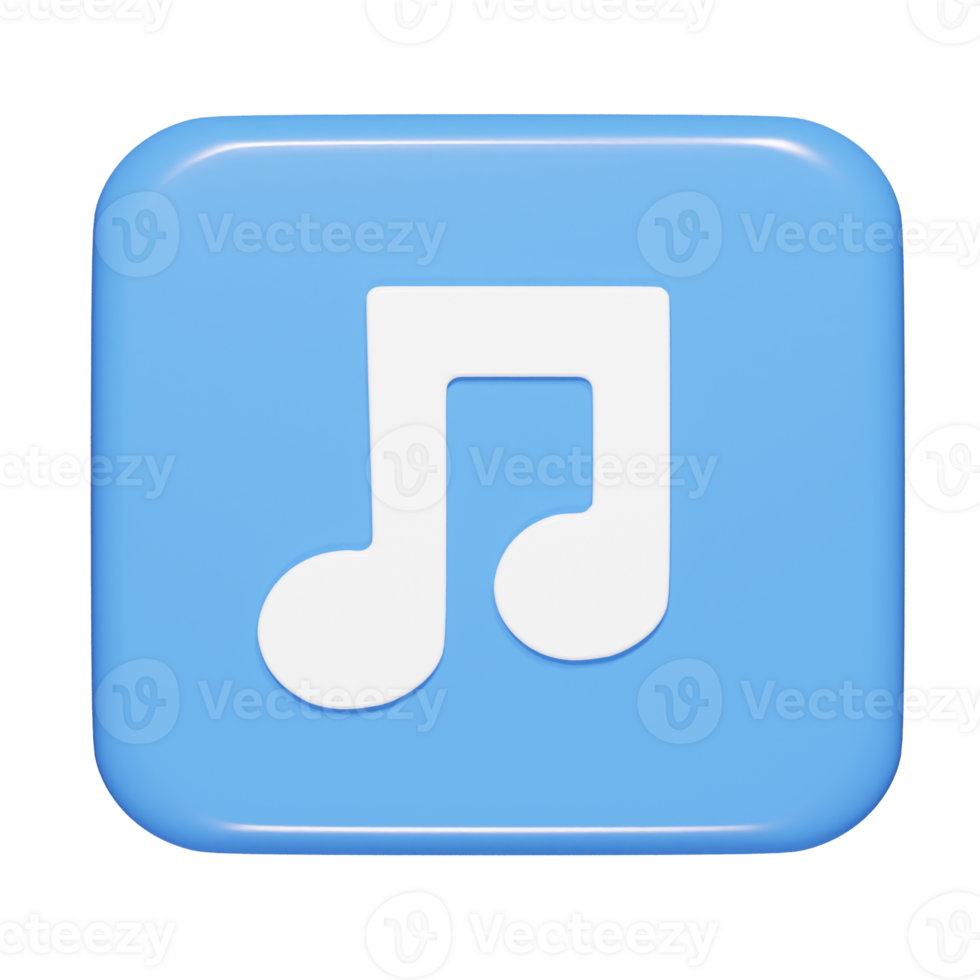 Music icon 3d render illustration png