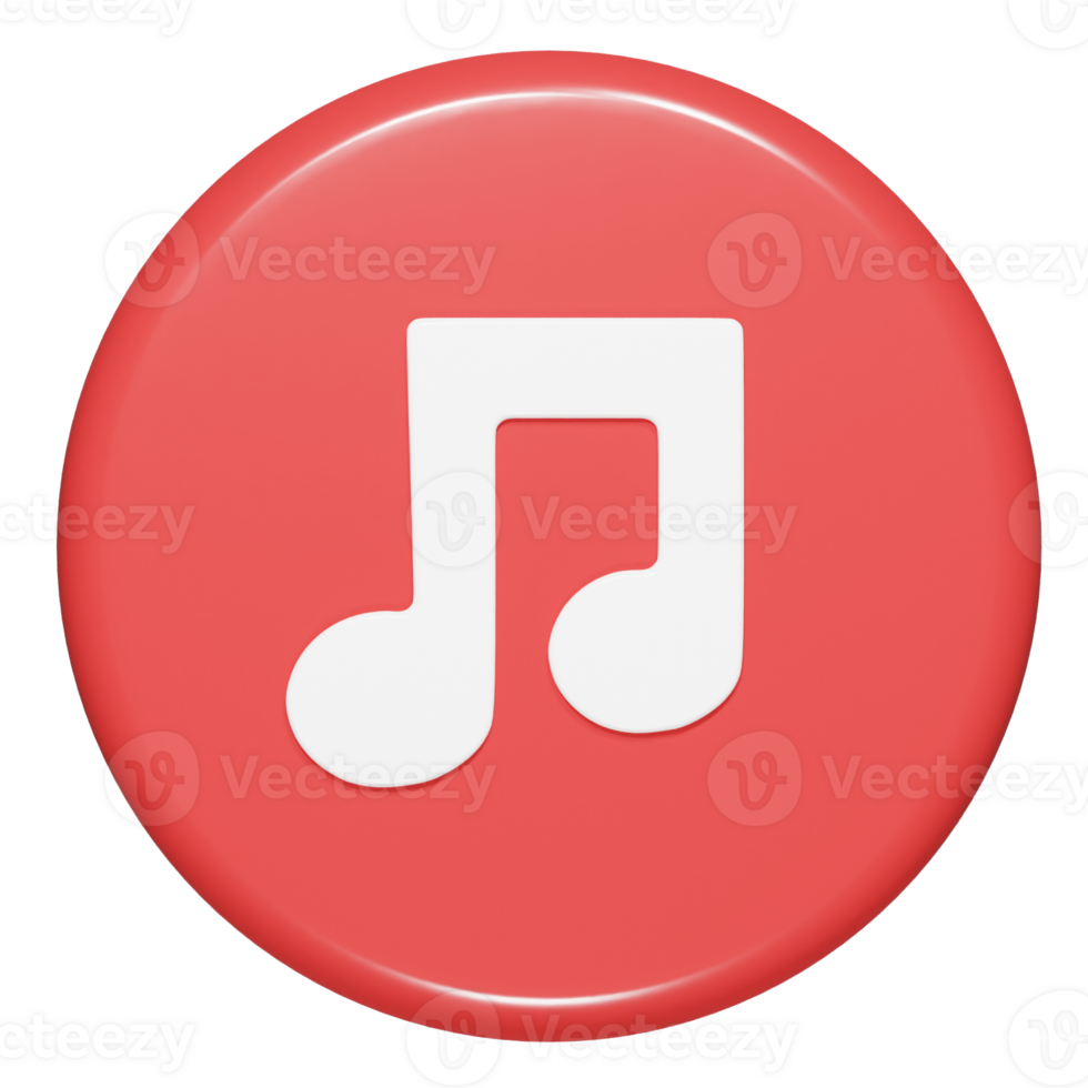 Music icon 3d render illustration png