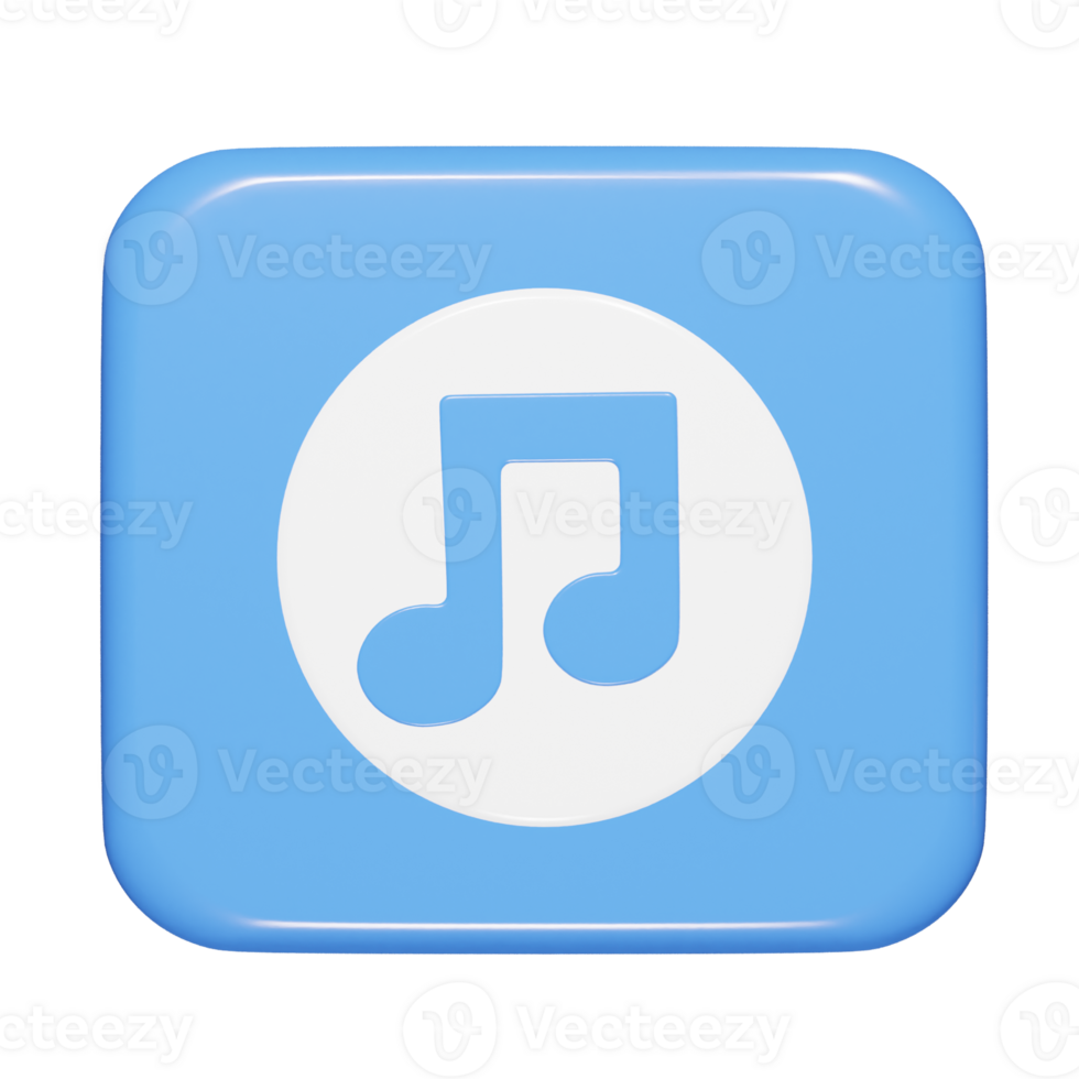 Music icon 3d render illustration png