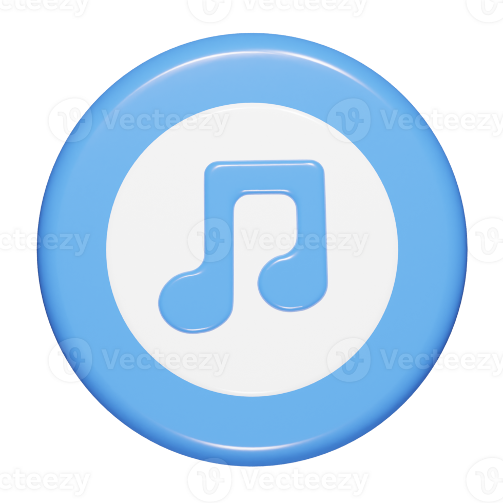 Music icon 3d render illustration png