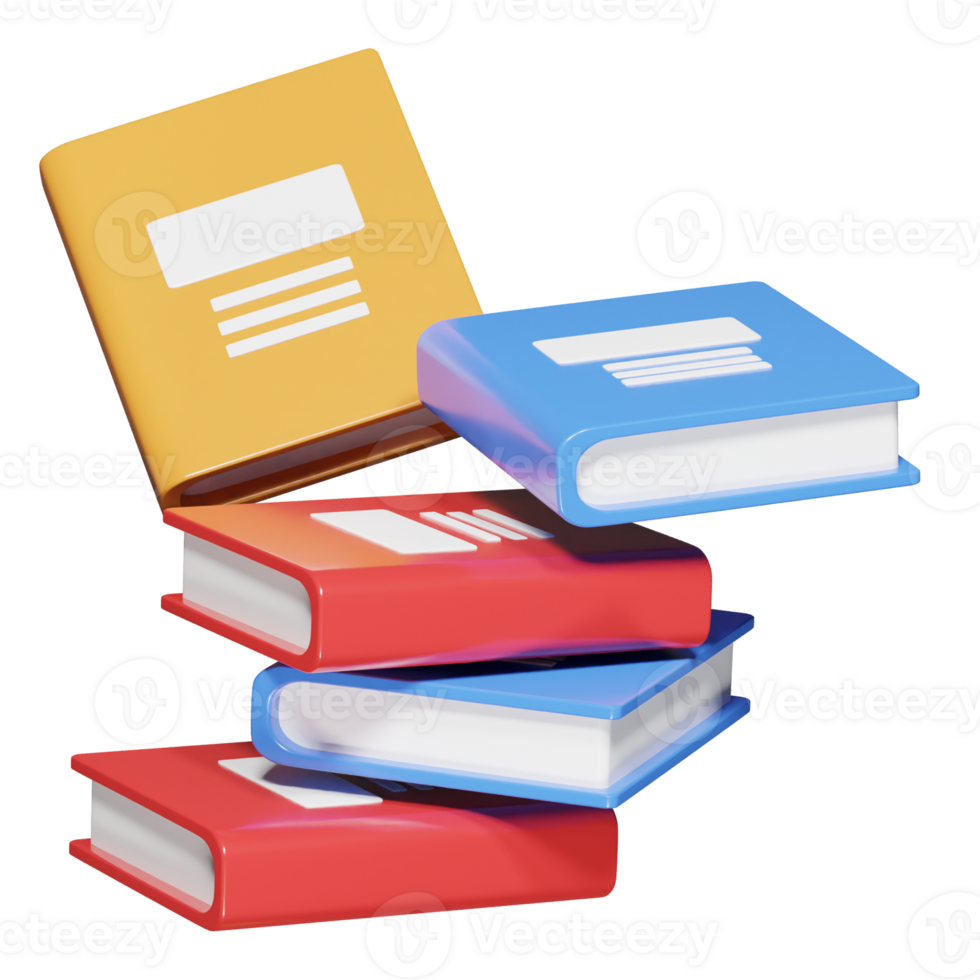 Book icon 3d render illustration png