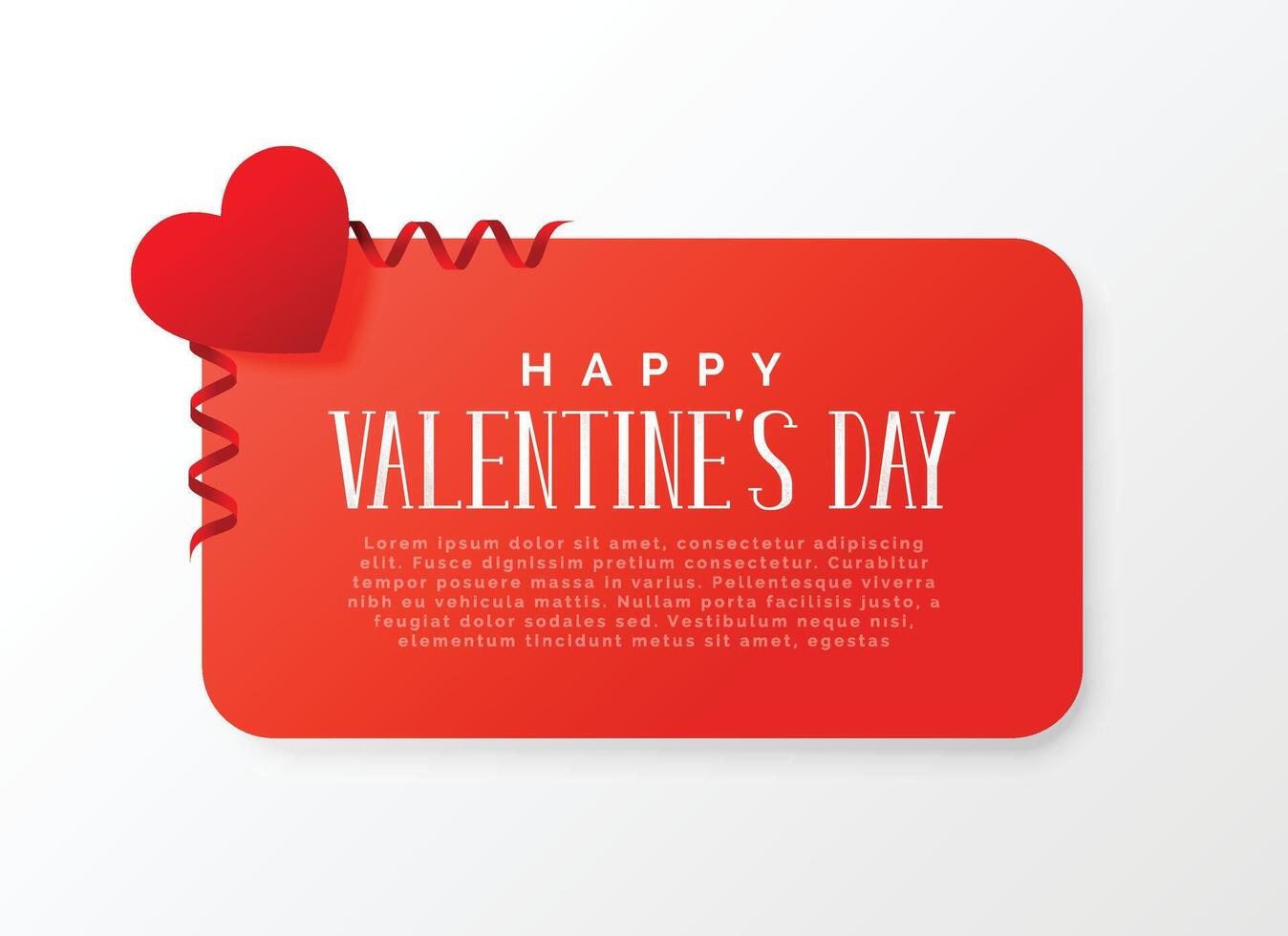 valentine's day banner design with red heart vector