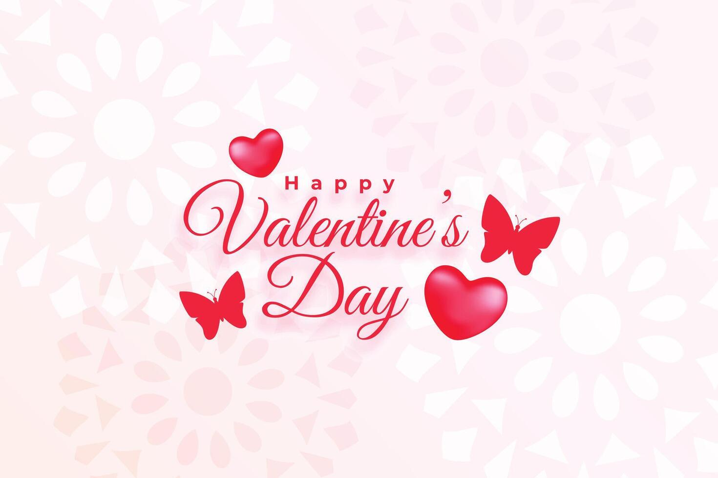 valentines day beautiful background with hearts and butterfly vector