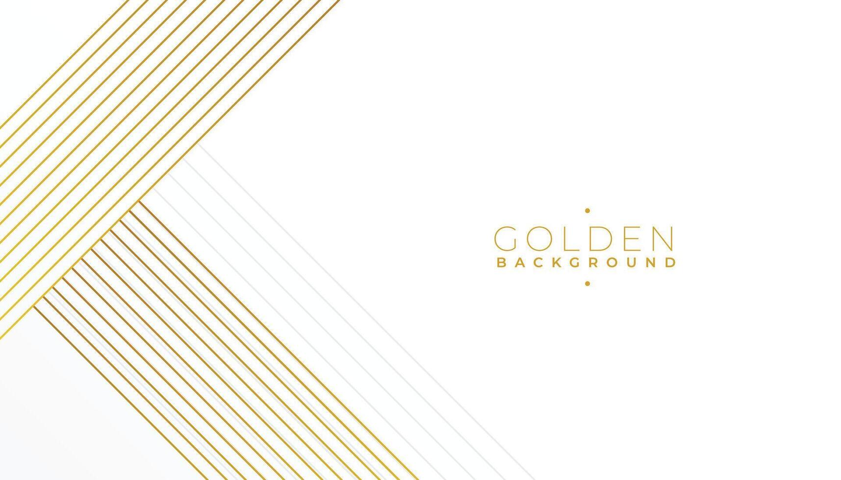 elegant white premium wallpaper with shiny golden geometric lines vector