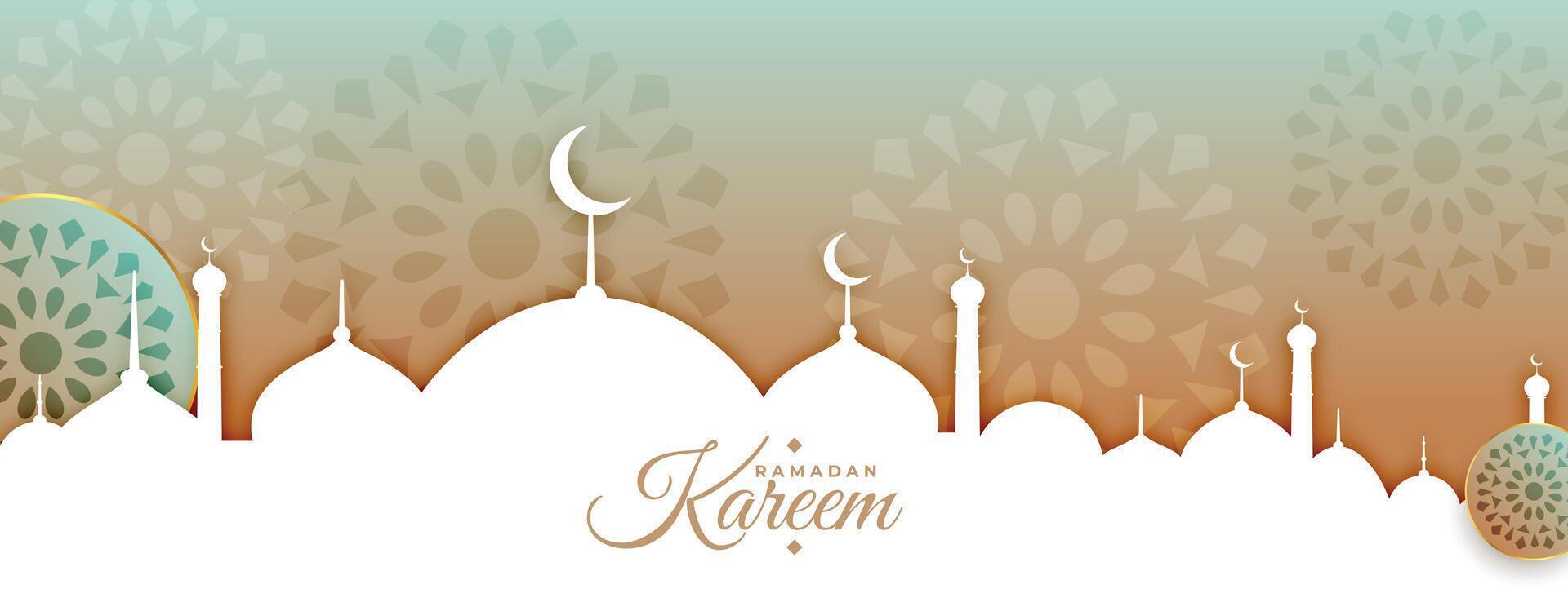 Arábica estilo Ramadán kareem o eid Mubarak bandera diseño vector