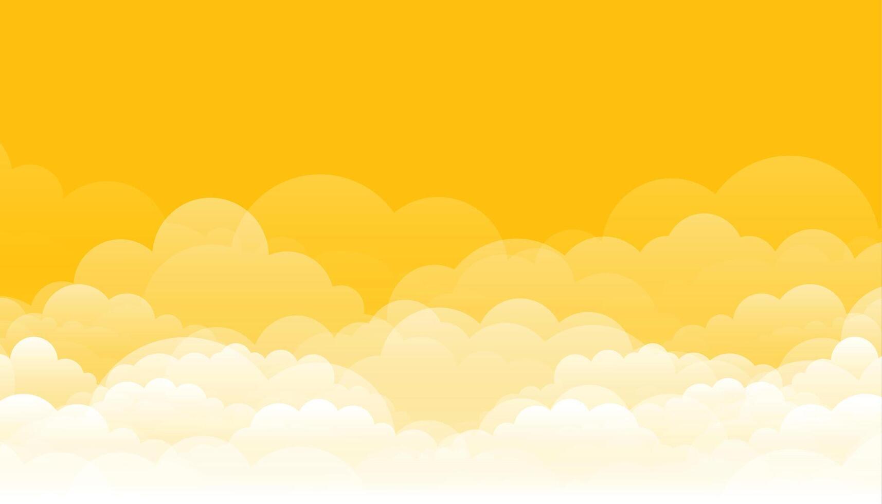 yellow background with clouds design vector