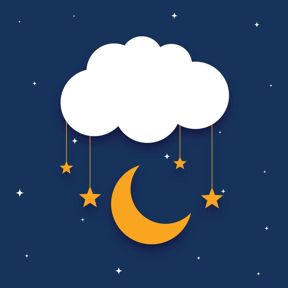 papel estilo nube Luna y estrellas antecedentes vector