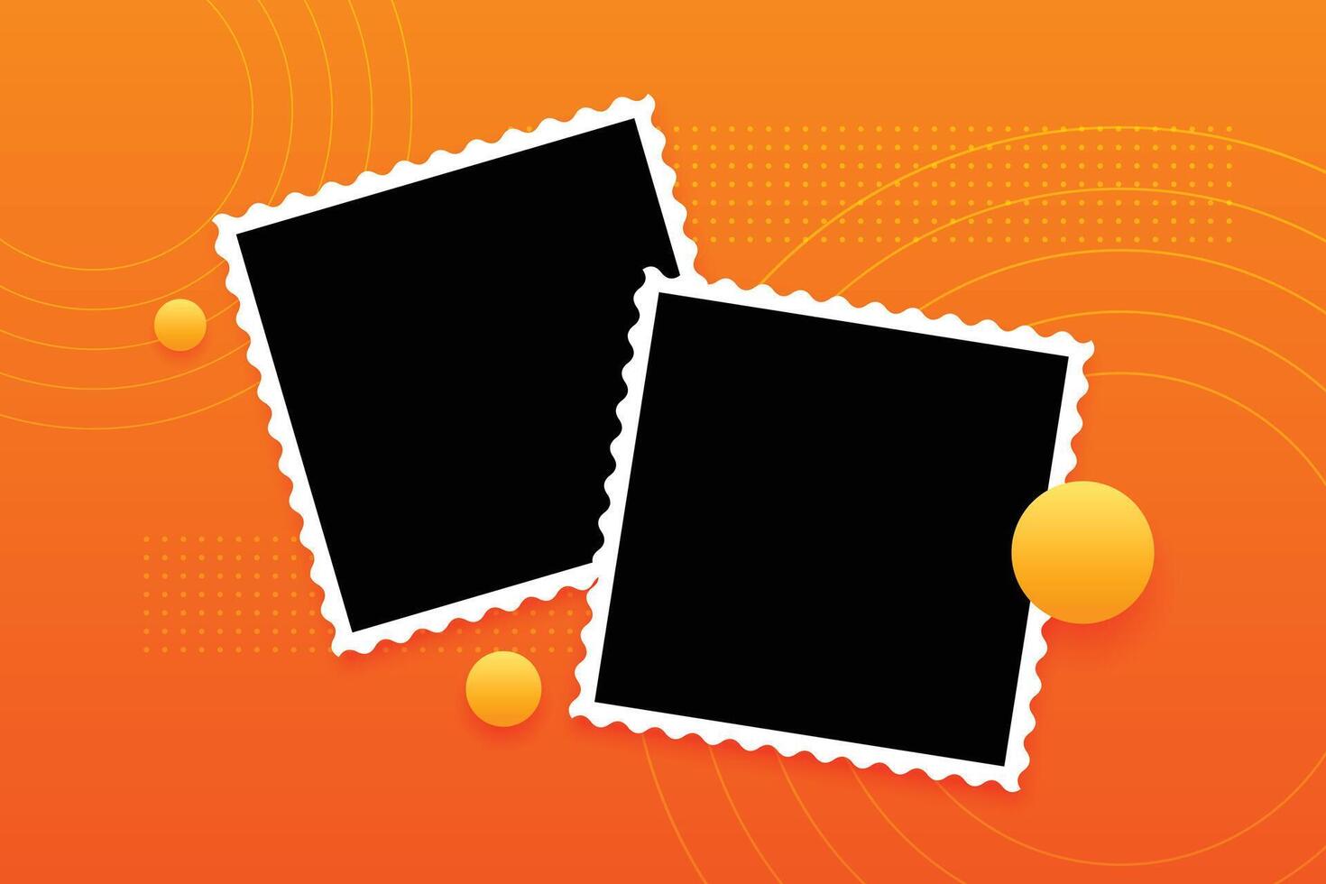 two photo frames background in modern style vector