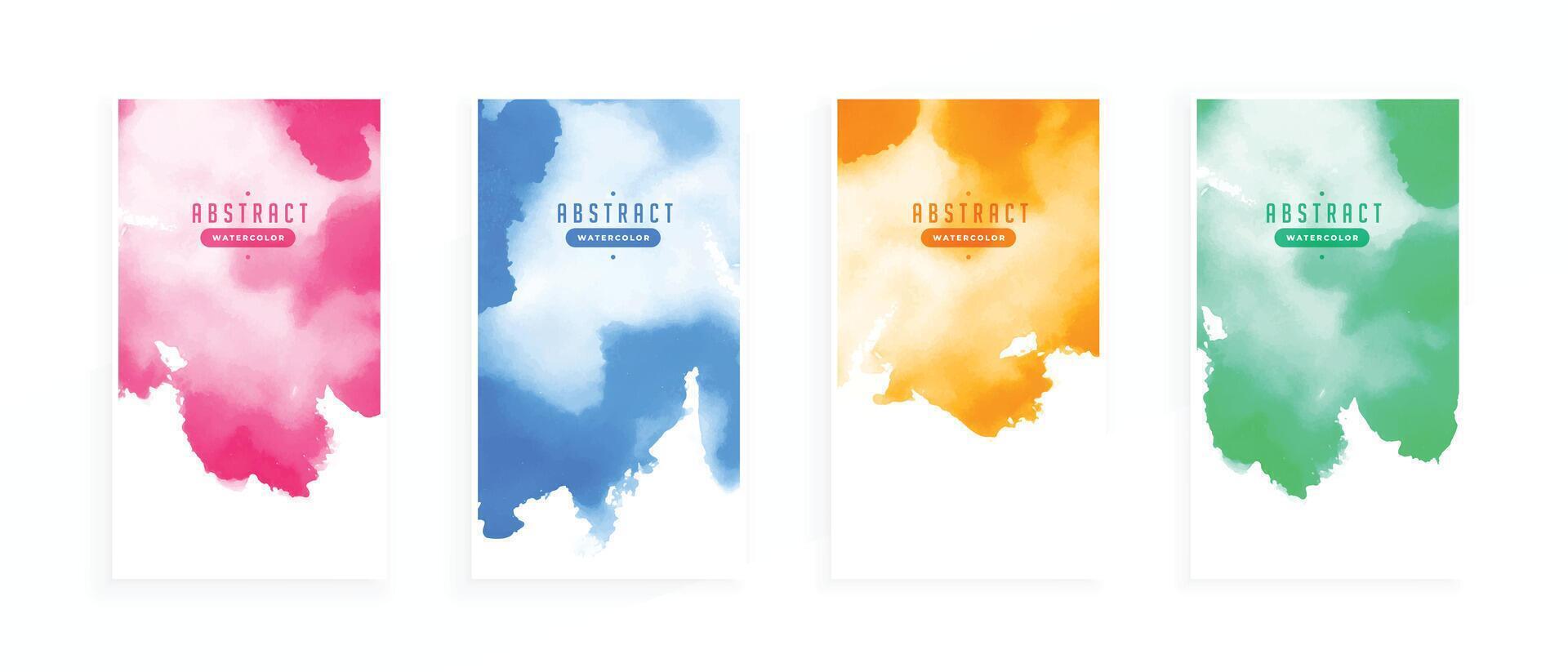 set of colorful watercolor stains banner design vector