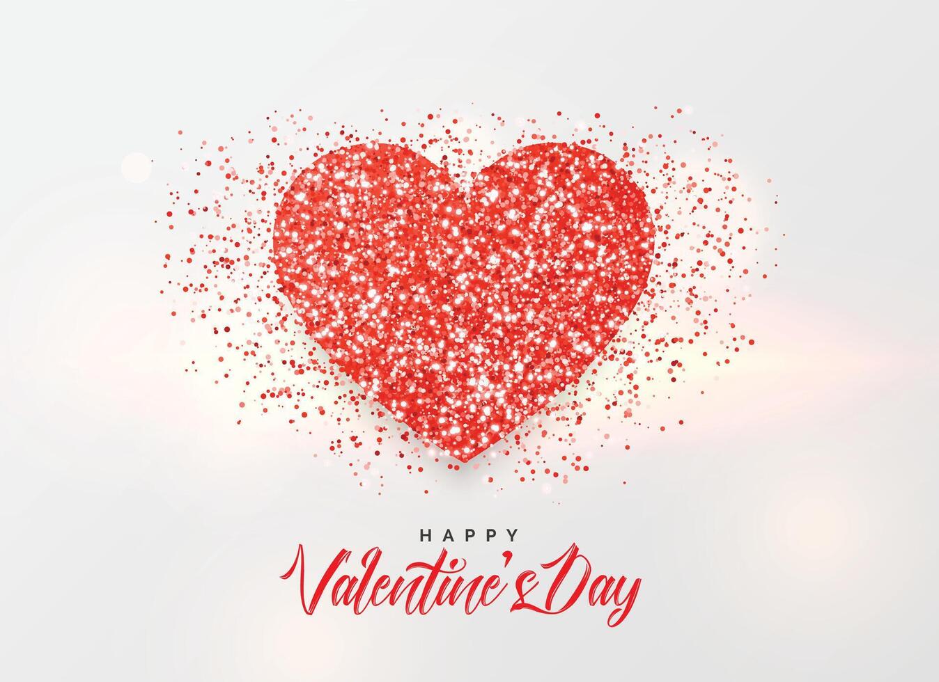 valentine's day background with glitter heart design vector