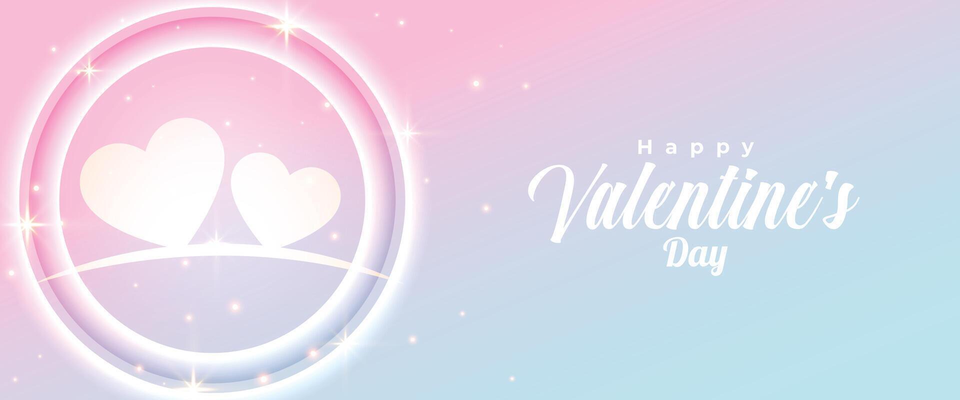 san valentin día Santo banquete y amor bandera con papel cortar corazones vector