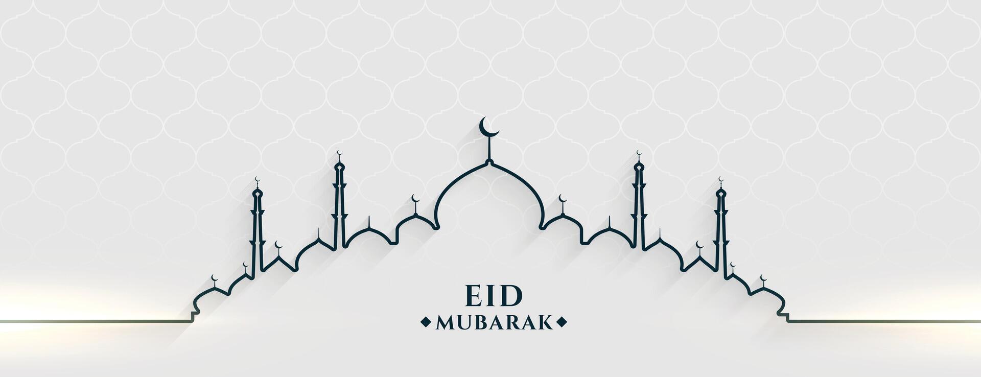 eid mubarak banner in line style vector