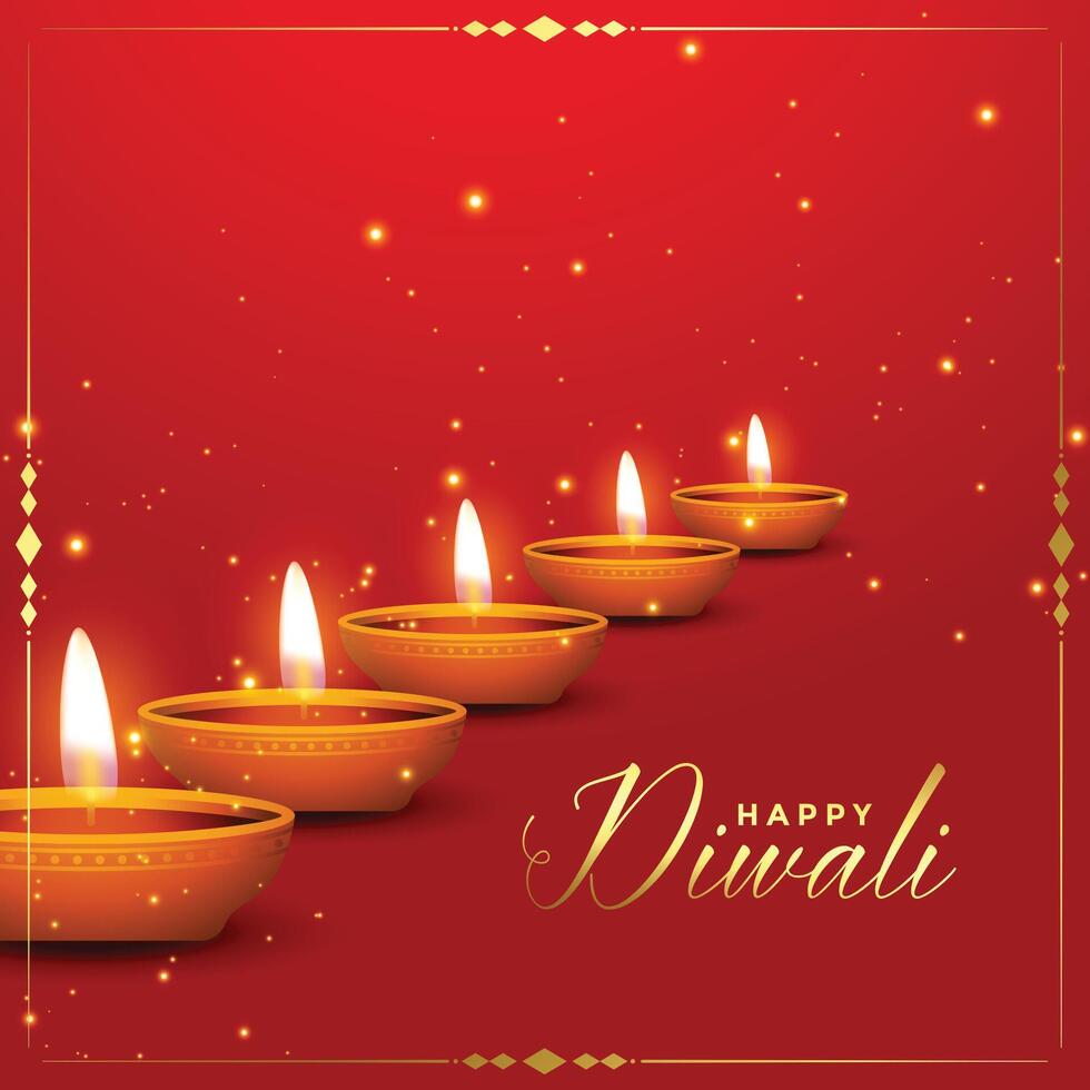 diya decoración en rojo diwali antecedentes vector