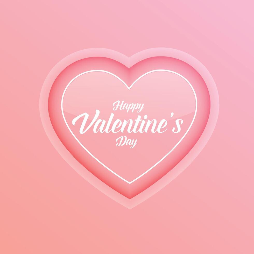 flat style valentines day cute heart background design vector