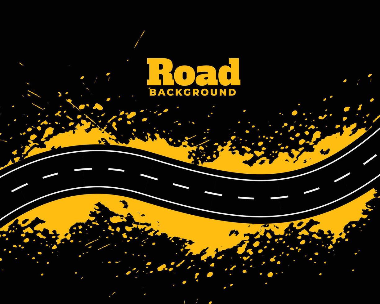 abstract road pathway with yellow splatter vector
