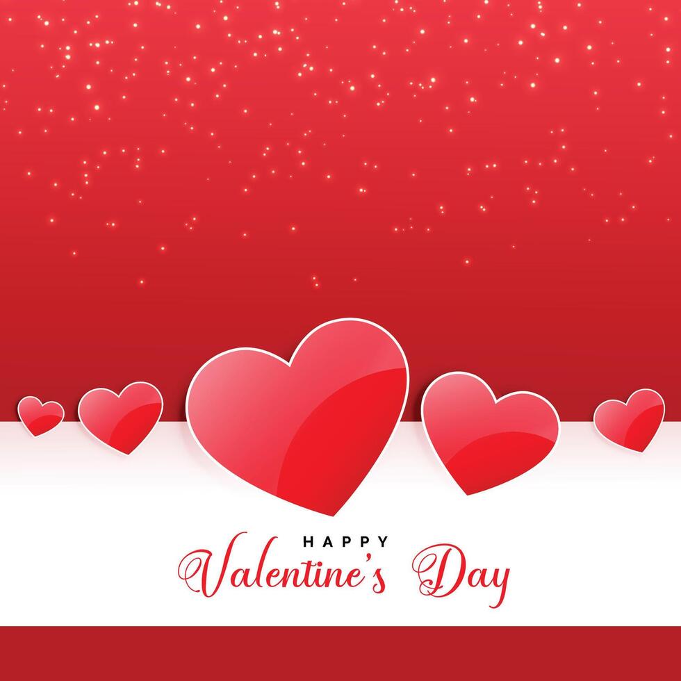 shiny hearts background for lovely valentines day vector