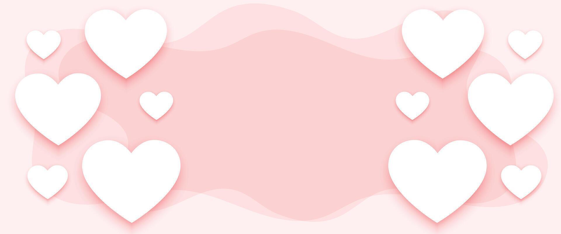 lovely valentines day banner with hearts and affection for lover vector