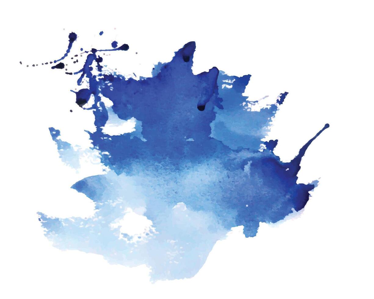 abstract blue watercolor hand painted spot background vector